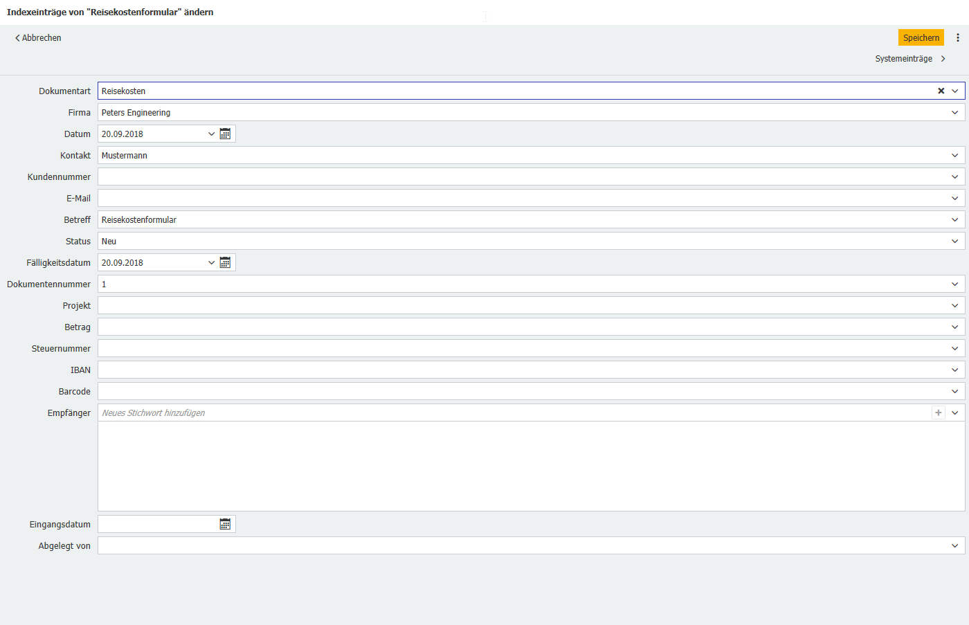 Indexes Dialog | DocuWare SDK Documentation